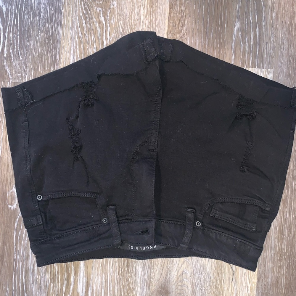 Black jean shorts